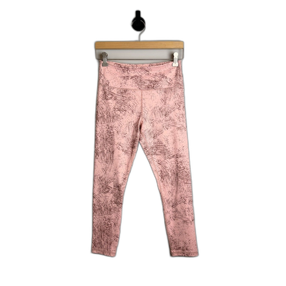 Zyia Active Pink Abstract Print LNT Light N Tight Crop Leggings Size 6-8